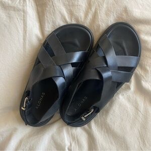 Alohas Black Leather Sandals